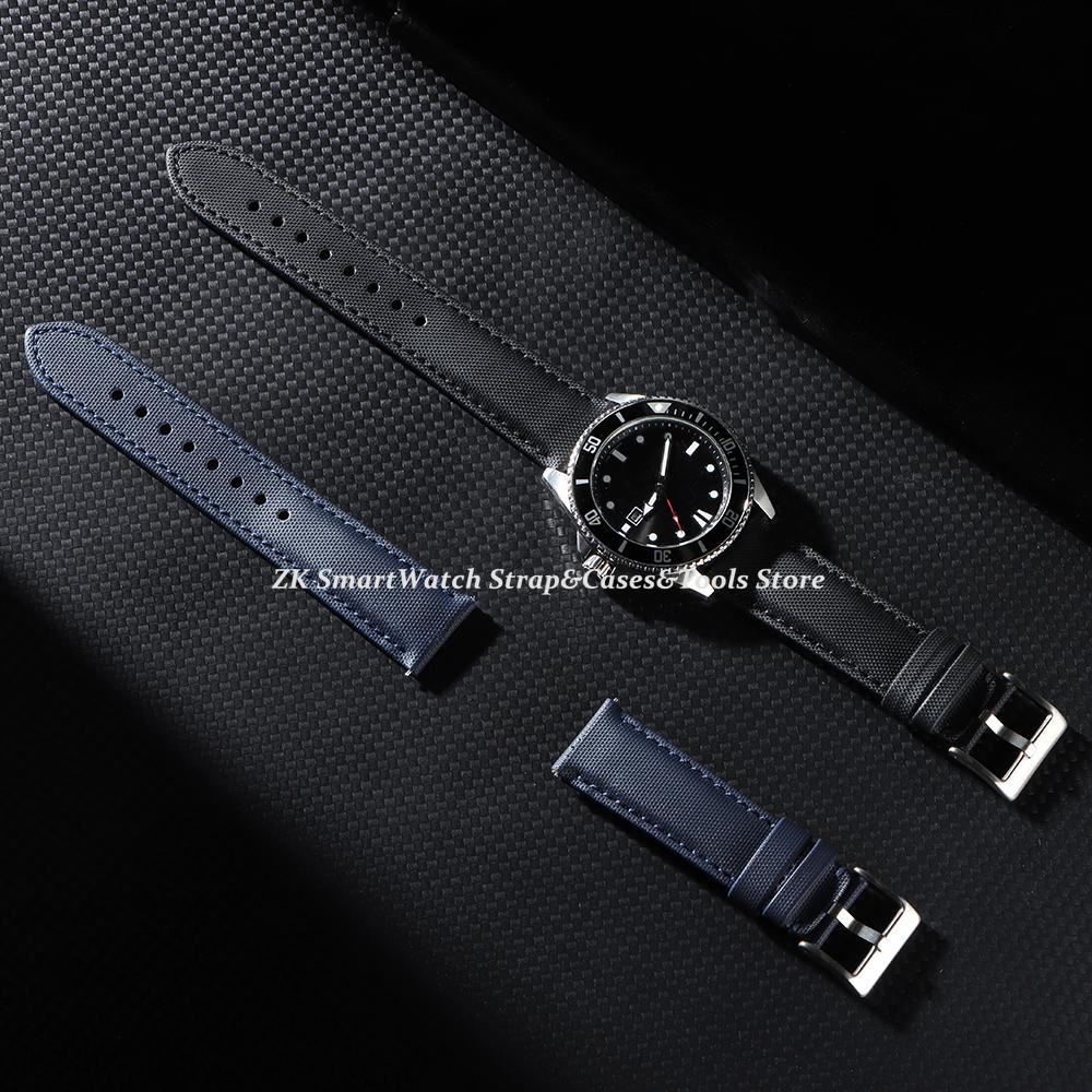 18mm 20mm 22mm Waterproof Sailcloth Watch Strap Nylon Leather Watchband Quick Release Band Sport Wristband Belt Accessories