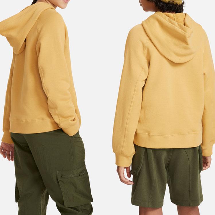 Nike Solid Color Hooded Sweatshirt Kids Sweatshirts Beige DX5132-725