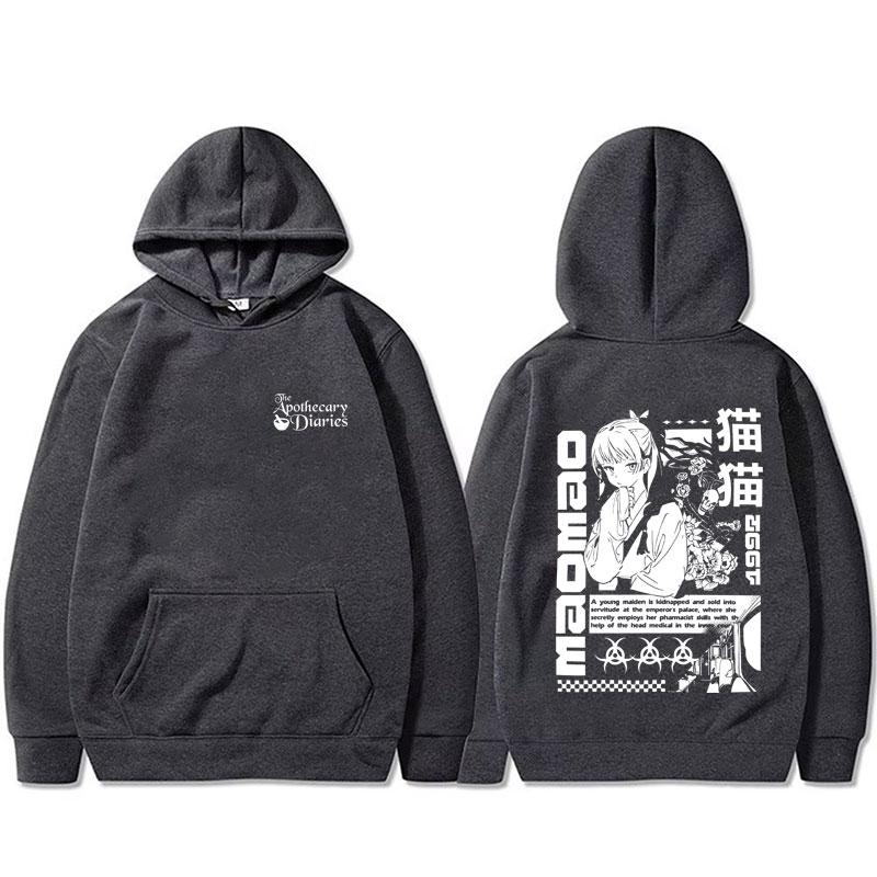 

Hot Anime The Apothecary Diaries Hoodie Funny Kawaii Cute Maomao Graphic Sweatshirt Men Women Casual Oversized Pullover Hoodies M темно-сірий колір