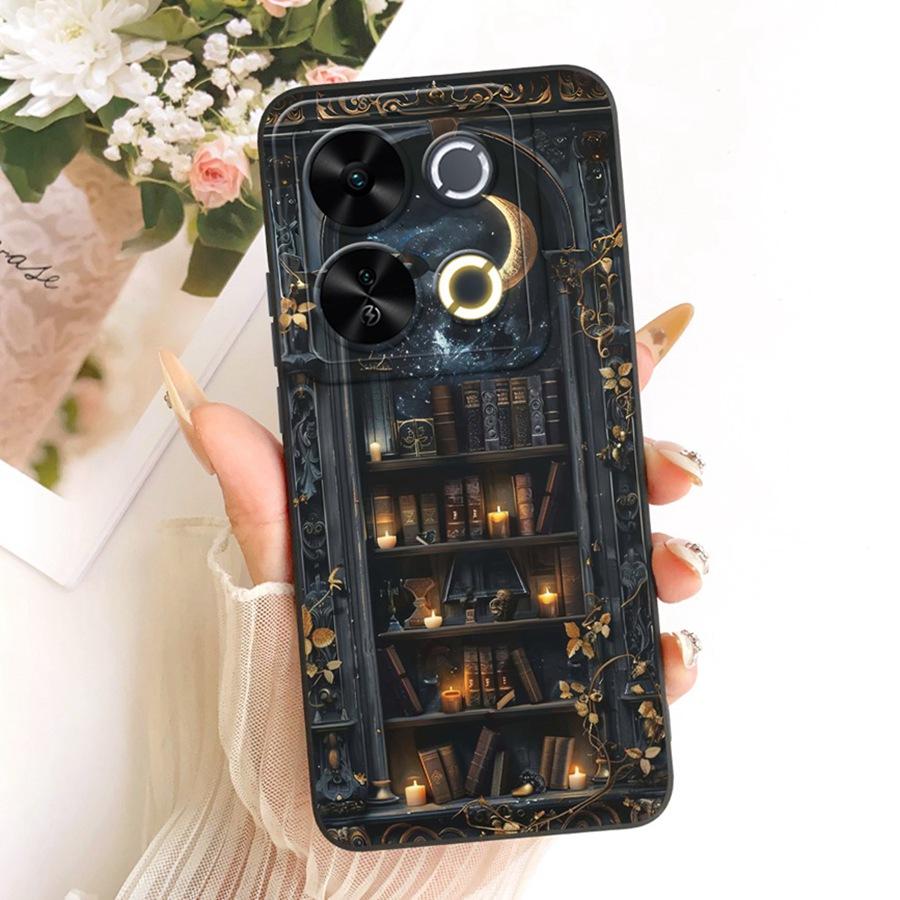 For Itel P65 4G Phone Case Cute Rabbit Painted Liquid Soft Silicone Bumber Shell For Itel P 65 4G Capa P671L Back Cover