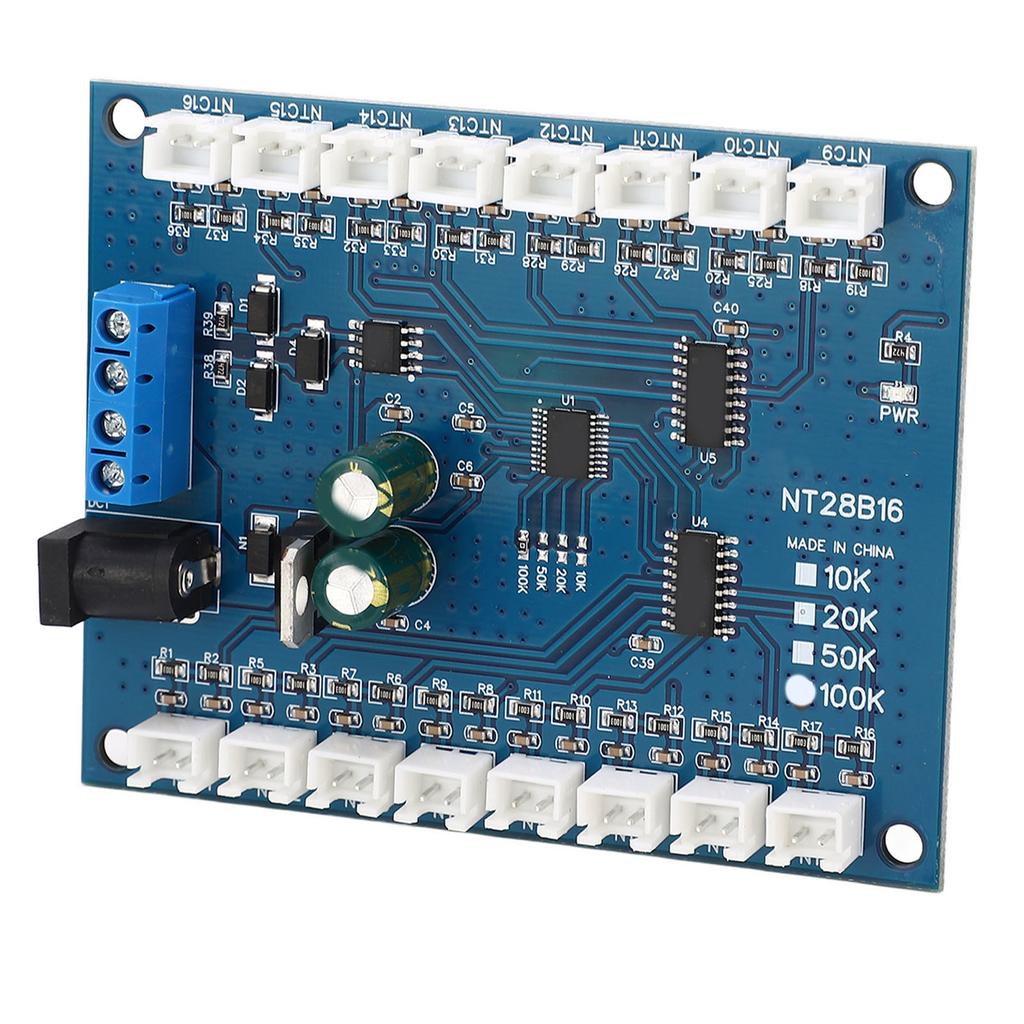Temperature Sensor Module 16 Channels RS485 ‑20 celsius to +125 celsius Temp Measurement Board for B3950 1percent