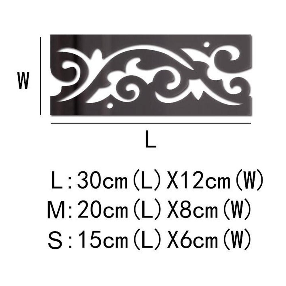 Self Adhesive Mirror Waist Line 3D Design 3D Mirror Wall Stickers  Room Decor