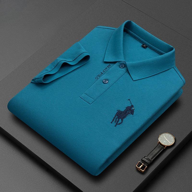 Trend Hub Ny High-end Herre Kortarmet T-skjorte Brodert Krage Poloskjorte Pluss Størrelse Paul Tynn Topp for Menn