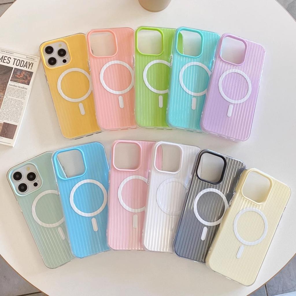 Applicable to iPhone11promax corrugated magnetic mobile phone case Apple 11 fashionable solid color two-in-one anti-drop sheath