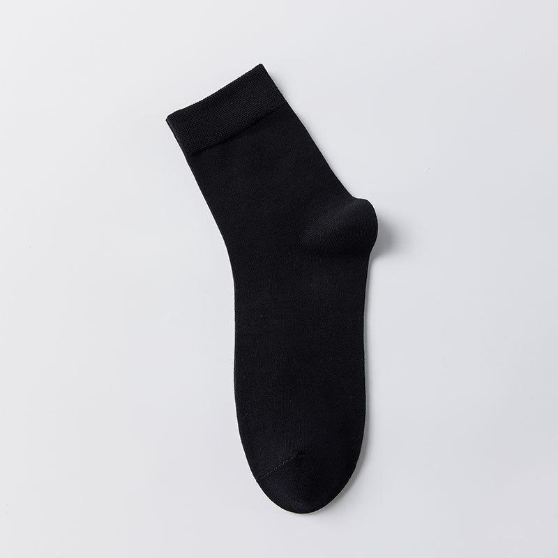 3 Paar Baumwolle Frühling Reine Baumwolle Herrensocken, Mittlere Baumwollsocken, Business Anti-Geruch, Schweißabsorbierend, Antibakteriell, Einfarbig Lange Socken