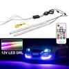 12v LED Daytime Running Lights RGB Car Headlight Decorative Turn Signal Light Multi-mode Neon Crystal Light With Remote Control