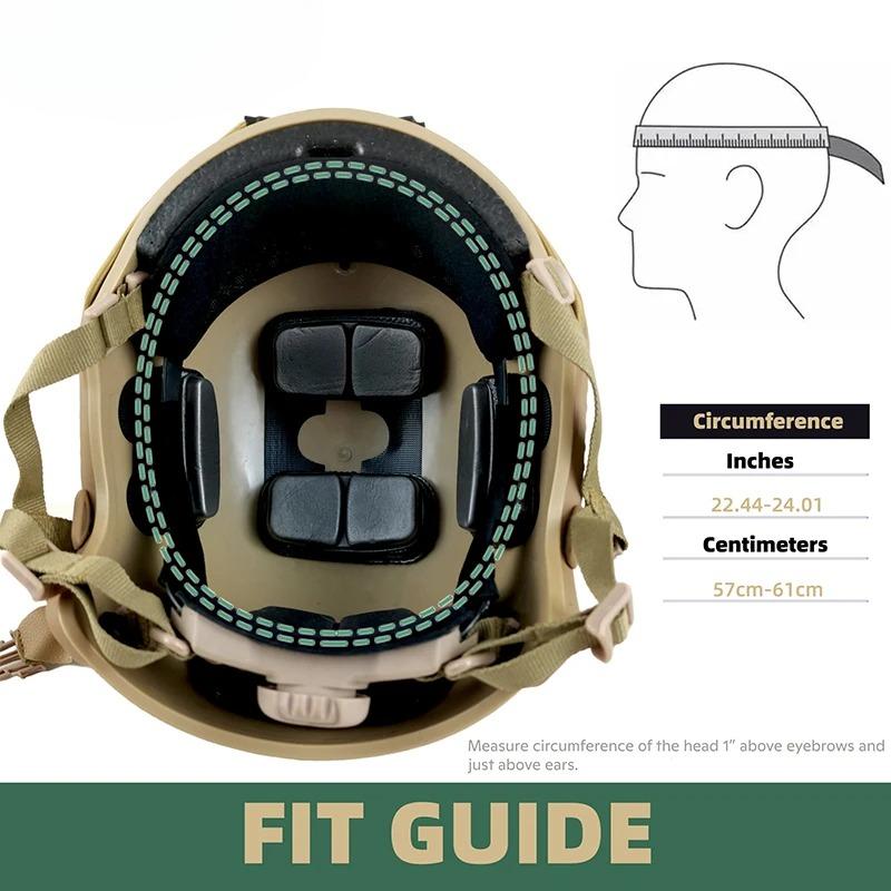 FAST Tactical Riot Helmet ABS 4-Point Suspension Adjustable Head Circumference for Military CS Airsoft Outdoor Protection