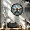 Texas Star 8x8 Inch Metal Wall Sign Rustic Farmhouse Art for Home Bar Kitchen Office