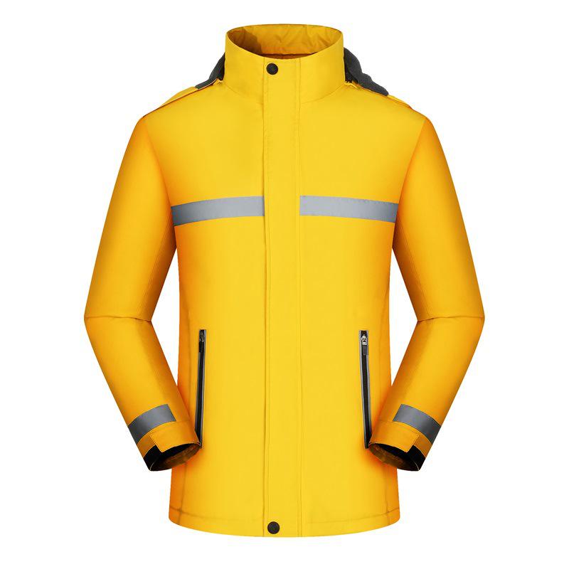 Reflective Fleece-Lined Windproof Rainproof Workwear Jacket with Custom Logo
