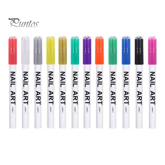 

Набор из 12 цветных ручек для нейл-арта своими руками, быстросохнущие акриловые краски, маркеры для быстрых граффити-рисунков, двухсторонние ручки для ногтей для домашнего салона A