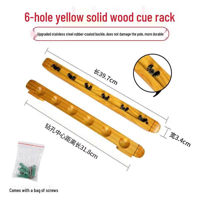

Solid Wood 6-Hole Billiard Cue Rack