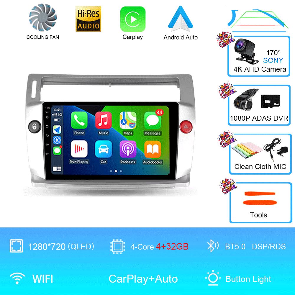 Android 14 Pentru Citroen C4 C-Triomphe Quatre 2004-2014 Radio Auto Multimedia Video Carplay 2Din DVD Unitate Principală Stereo Difuzor Audio