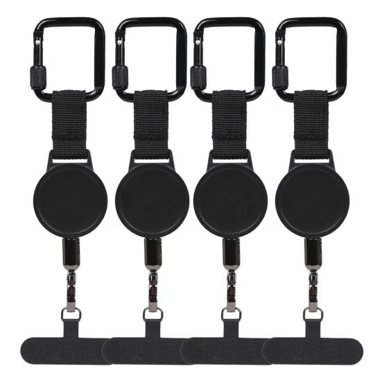 

Висувний ремінець для телефону для активного відпочинку, протиугінний ремінець для телефону з нержавіючої сталі, міцна пряжка та карабін із замком, легке встановлення 4pcs