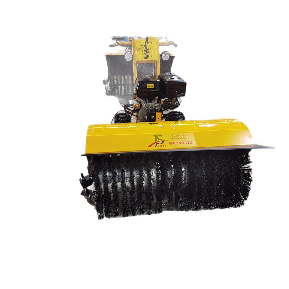 Gas-Powered Snow Sweeper: Hand-Push Roller Brush for Community, Property, and Greenhouse Snow Removal.