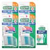 GUM Periodontal Pro Care Soft Picks, Curved Interdental Brushes, Soft Rubber Type, with Case [Size: SS~M, Thin Type] 30 Pieces X 4 Packs + Bonus Item