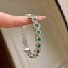 Classic blue-green Zircon daisy bracelets for women high-quality and unique Romantic opening bracelet charms  gift