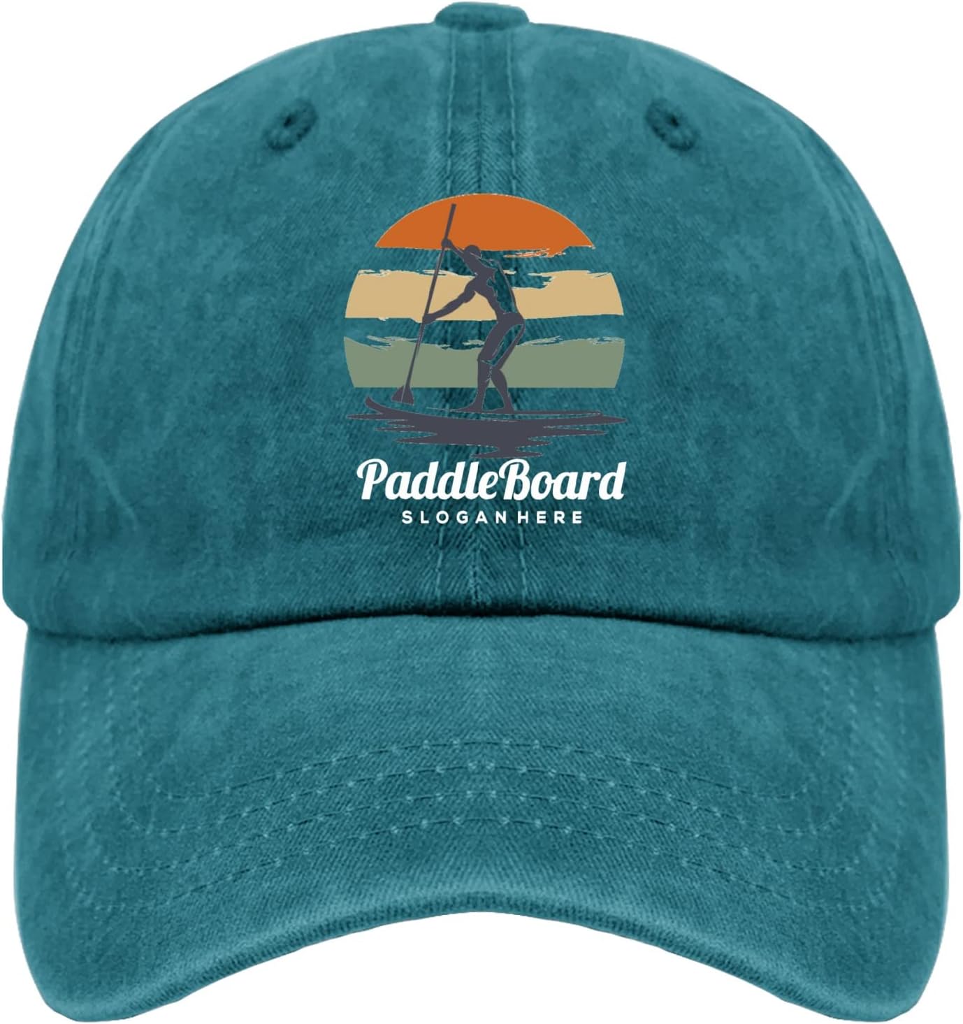 

Paddle Board Sunset Vintage Baseball Cap Polyester Distressed Casual Adjustable Adult Hat One Size