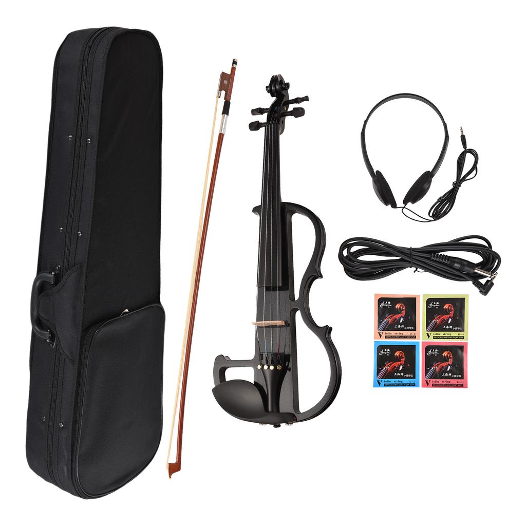 4 4 Violin Full Size Set Professional Silent Electric Violin for Beginners Students School Learners Electric Violin