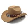 JYL TS DIY Ox Head Cowboy Hat Unisex Western Ethnic Suede British Jazz Hat