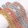 Modeschmuck Hip Hop 8mm Vergoldetes Messing 1 Reihe 5A Zirkonia Diamant Miami Cuban Link Kette Halskette für Männer Frauen