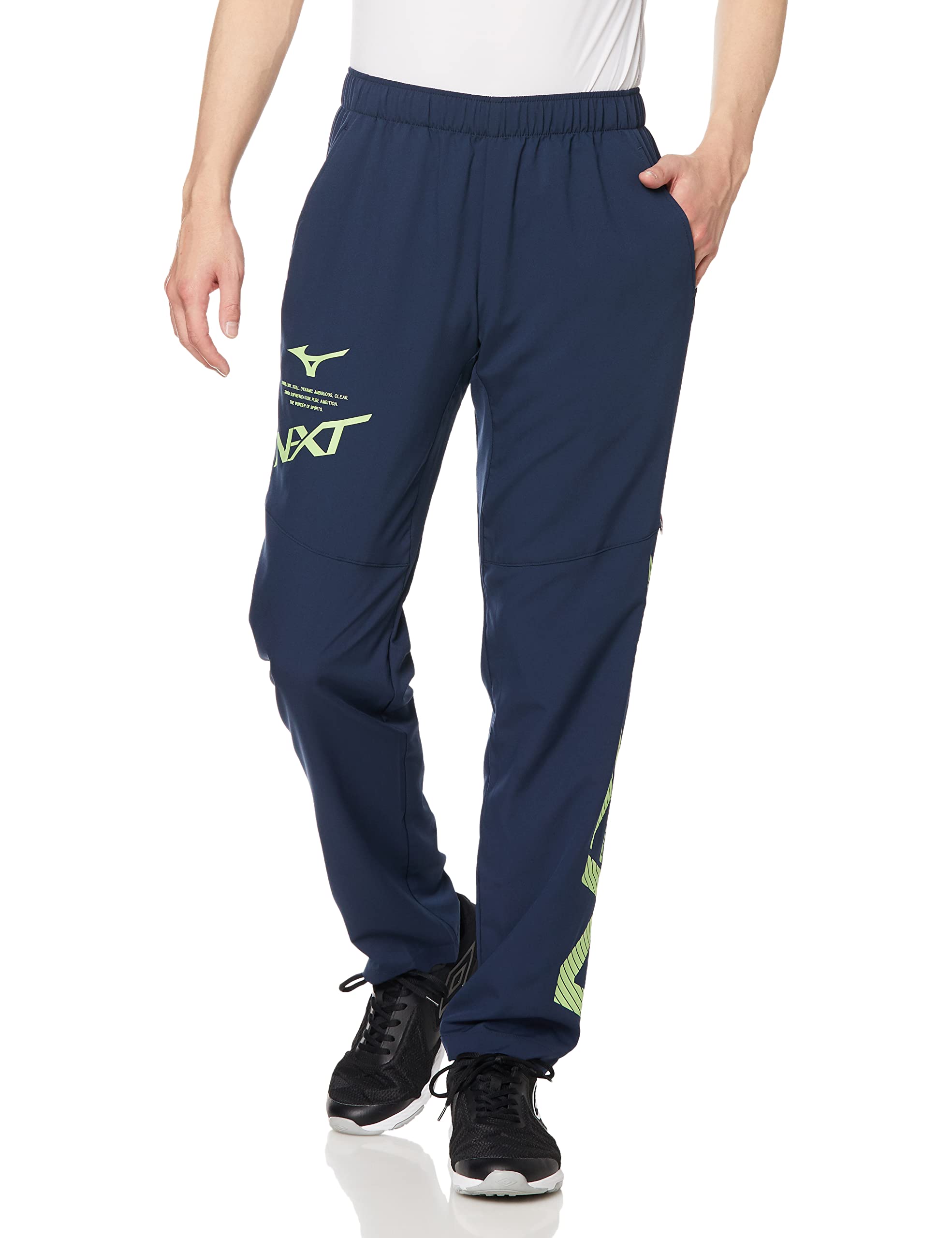 

Mizuno Move Cross Training Slim Dress Navy x Neo Size N-XT Pants, Men s Wear, Sweat-Wicking, Quick-Drying, Stretch, Fit, Lime, 2XL, 32JD2220_hide_EOL