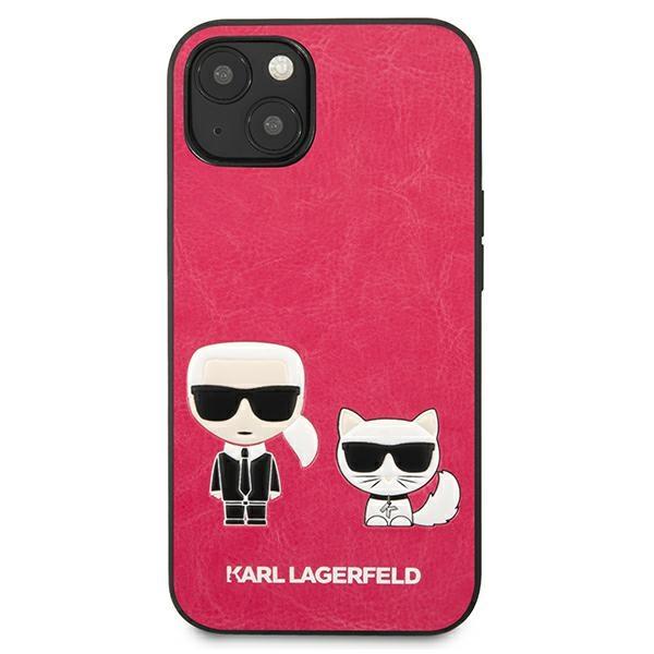Etui do iPhone 13 mini Karl Lagerfeld Ikonik Karl & Choupette Fuksja