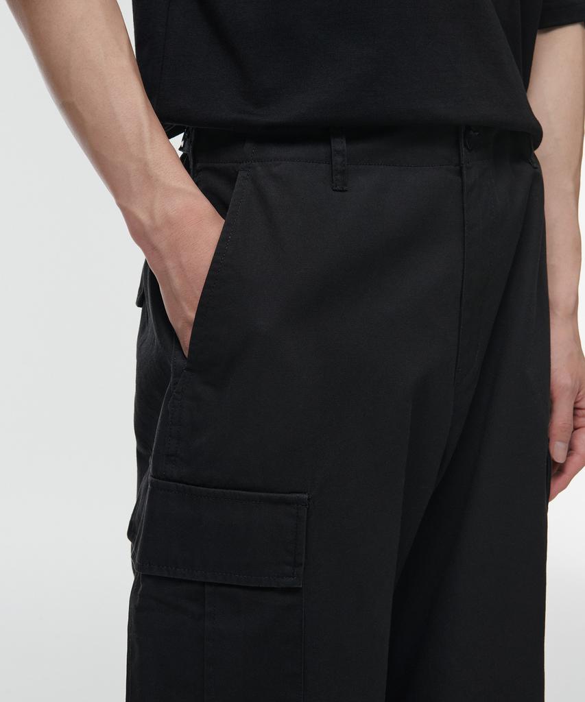 MUSINSA STANDARD Cotton Parachute Cargo Pants [Black]