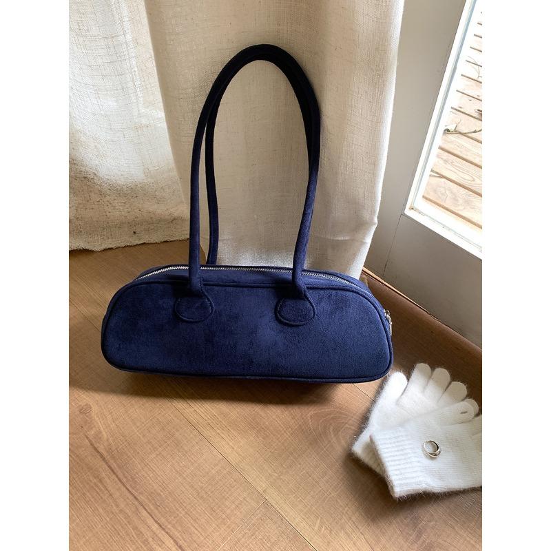 Autumn and Winter Suede Baguette Bag Women's Fashion Versatile Underarm Bag Women's Plush Retro New Shoulder Bag