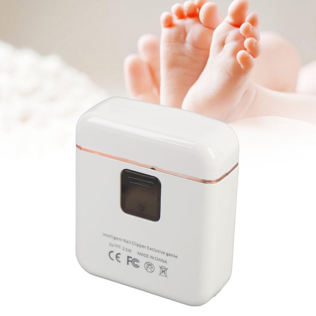 Electric Nail Clipper White Light 3 Speed Arc Shaped Opening Automatic Nail Trimmer Nail Polisher fo