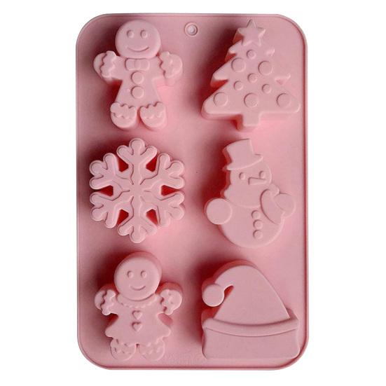 Christmas Silicone Cake Mold Set Xmas Tree Snowman Santa Claus Bells Snowflake Gingerbread Man Baking Mold DIY Baking Tool Kit