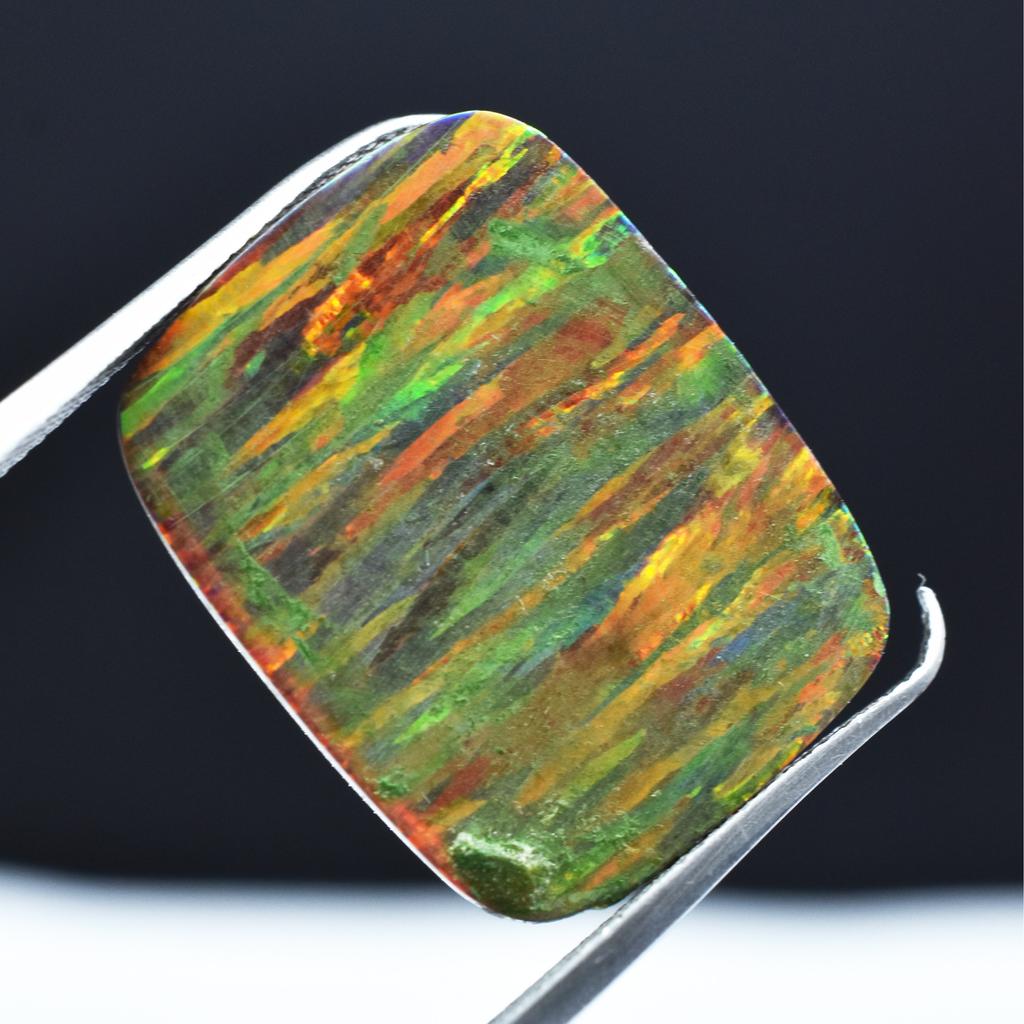 Lab-Created Opal Loose Gemstone Cushion Cut 15 ct Multi-Color Boulder October Birthday Birthstone