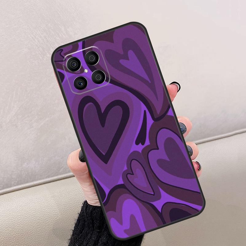 Brown Purple Hearts Swirl Pattern For Honor Magic 8 Pro 6 7 Lite Case For Honor Win RT 400 200 50 70 90 X8c X8b X9a X9b X9c X9d