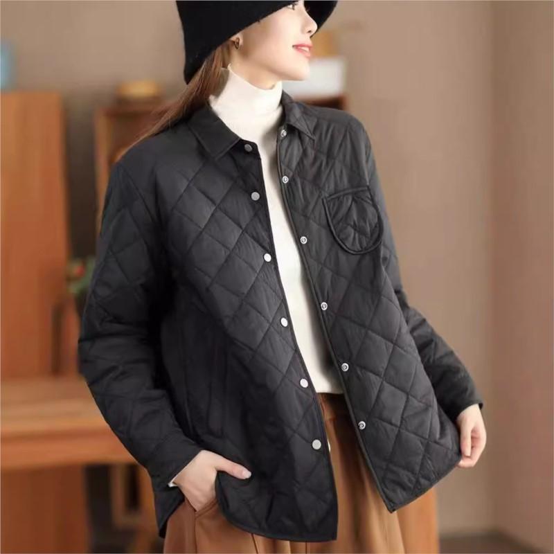 Johnature Cappotto monopetto a maniche lunghe con colletto rovesciato, tinta unita, da donna, autunno, autunno