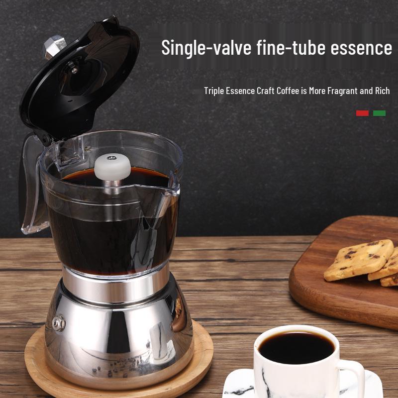 Cross Mocha Pot Espresso Maker: Portable Italian-Style Coffee Utensils Set for Home Use