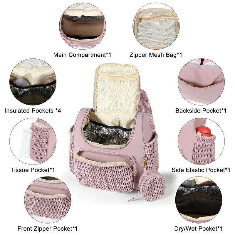 Mommy Bag Large Capacity Stroller Organizer with Insulated Pocket Outdoor Travel Baby Diaper Bag with Changing Pad Baby Item