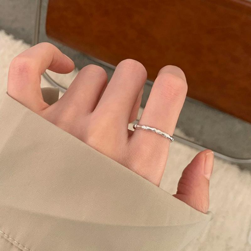 Adjustable Bamboo Heart Ring - Women s Trendy Stackable Joint Index Finger Accessory Adjustable Open