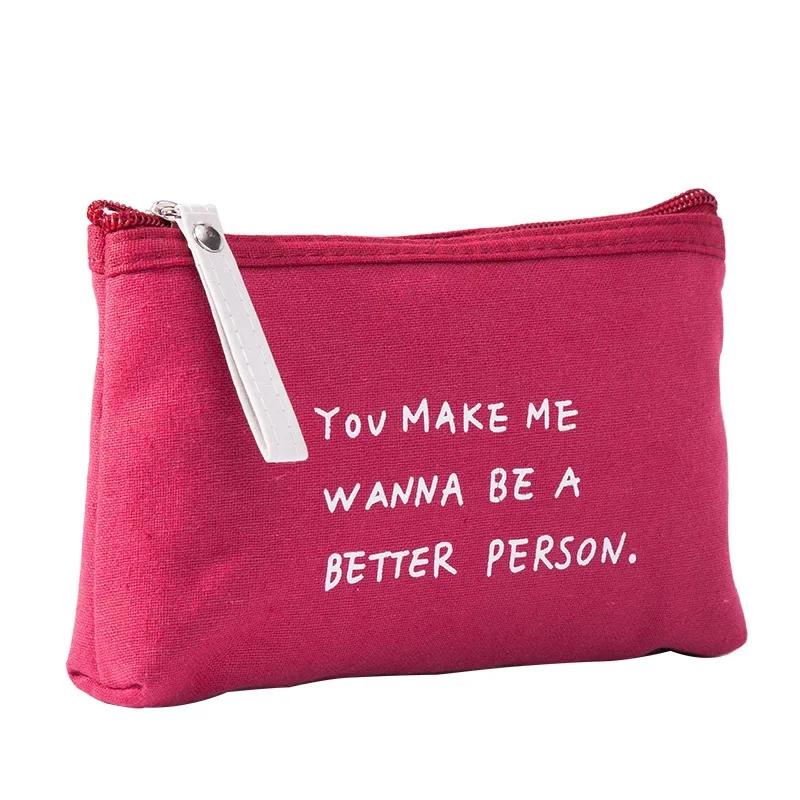 Soft Canvas Dot Print Women Cute Cosmetic Bag Toiletries Organizer Portable Make Up Bags Case Travel Storage Bag