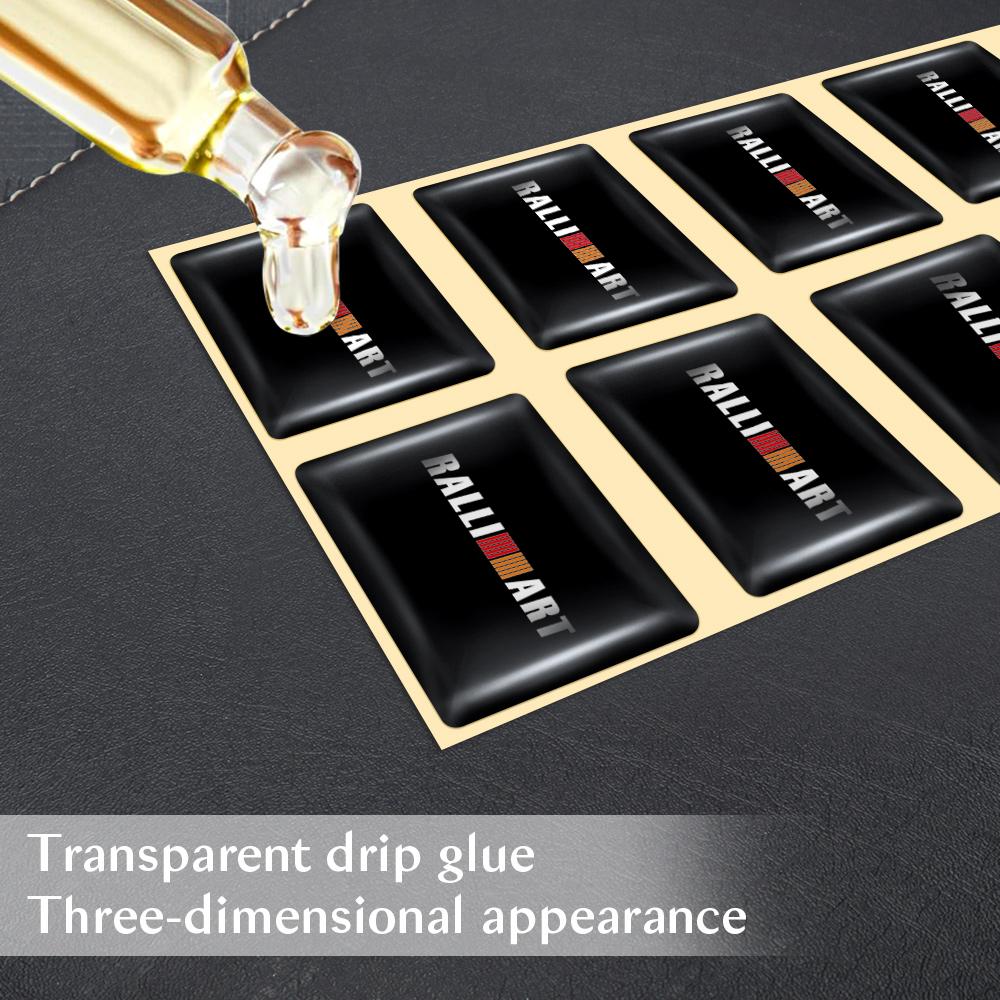 uldf10 10/20/50Pcs Car Epoxy Resin Badge Indoor Decoration Sticker For Mitsubishi Space Star Eclipse Cross ASX Lancer 9 Galant Ralliart