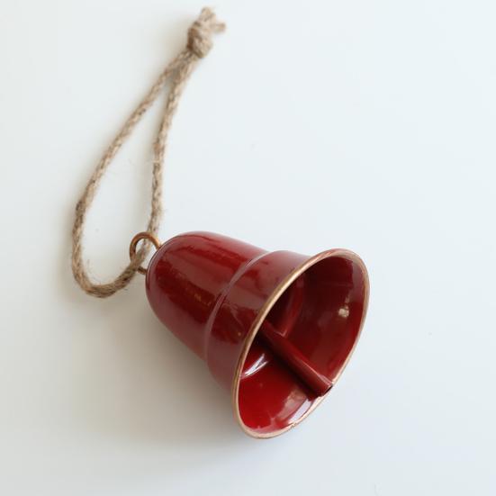 Yousheng Rustic Metal Christmas Bell Large Red Green Golden Jingle Bell Christmas Tree Hanging Decor Vintage Handmade Wind Chime for Tree Wreath Door