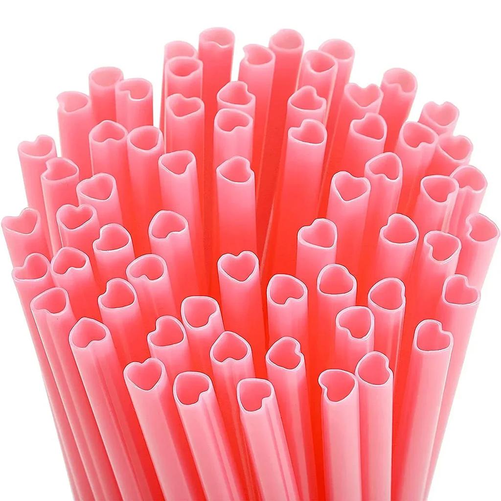 10pcs Creative Heart Pink Disposable Straw Bride Straws Tribe Supplies Hen Parti Bride To Be Bachelor Party Wedding Supplies