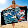 1Pc Sonic Hedgehog Artwork Beach Towel, Quick Dry, Multi-Use for Beach Pool Gym Yoga Home Travel, Christmas, Halloween, Xmas Gift M929340