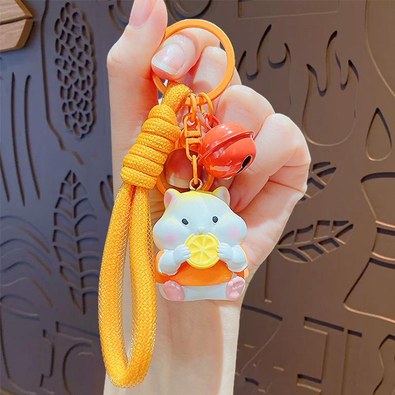 Cute Cartoon Cute Pet Hamster Fruit Keychain Pendant Couple Car Schoolbag Key Chain Doll Pendant Gift