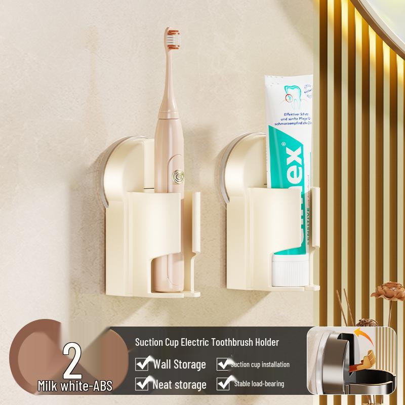 Punch-Free Suction Cup Electric Toothbrush Holder, Wall-Mounted, Removable Bathroom Organizer.