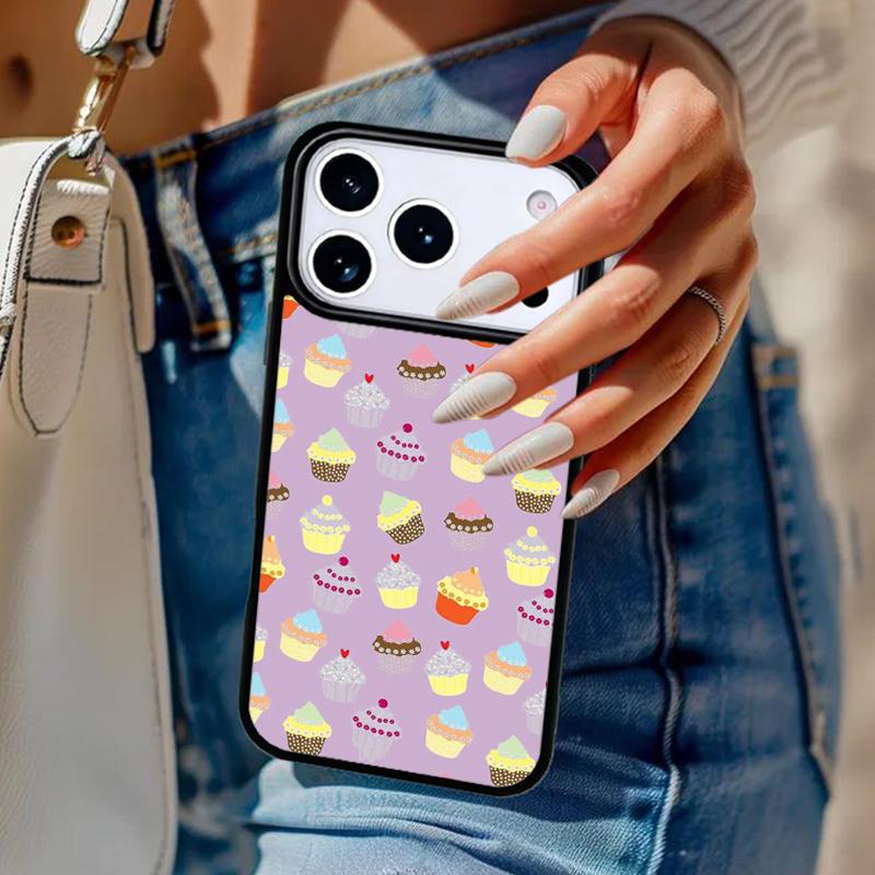Cupcake Cartoon Pattern Phone Case For iPhone 17 Air 14 15 13 12 Max Cover For Apple 14 15 16 16e 11 Pro Max Plus Coque