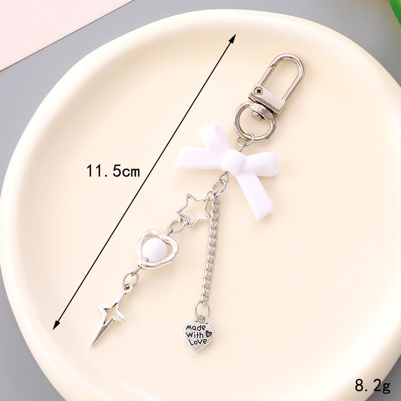 New Acrylic Bow Keychain Pendant: DIY Bag Charm & Earphone Case Hanging Jewelry