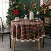 1PC LOZUJOJU Christmas Plaid Printed Tassel Edge Table cloth Retro Party Decoration Table cloth for Kitchen Dining Table Coffee Table Home Decor