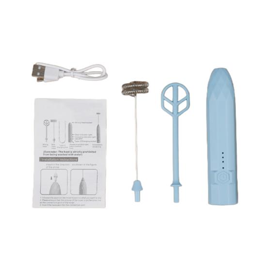 Electric Stirrer Milk Frother Handheld Stainless Steel Mixer Low Noise Rechargeable Electric Coffee Household Egg Whisk
