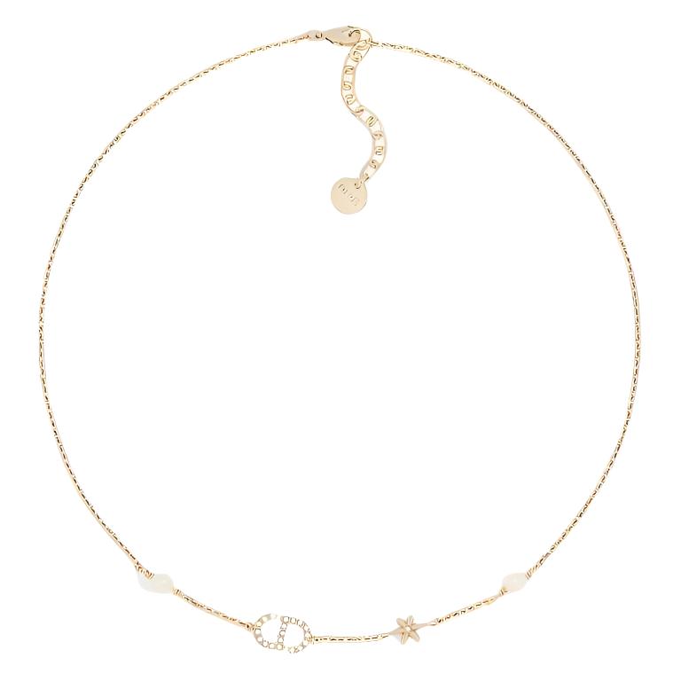 Dior Early Spring Collection CD Logo Resin Necklace Unisex Necklace Light-Gold N3571WOMCY_D03S