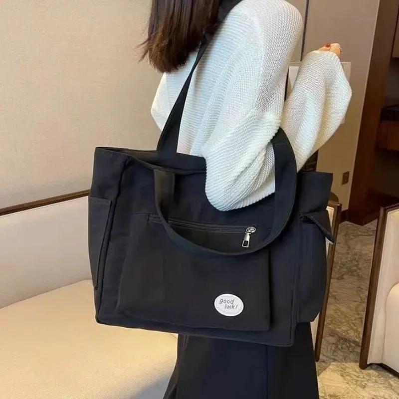 Women's Fashion Shoulder Bag Class Large Capacity Student Tote Bag New Canvas Commuter Handbag Women Bag