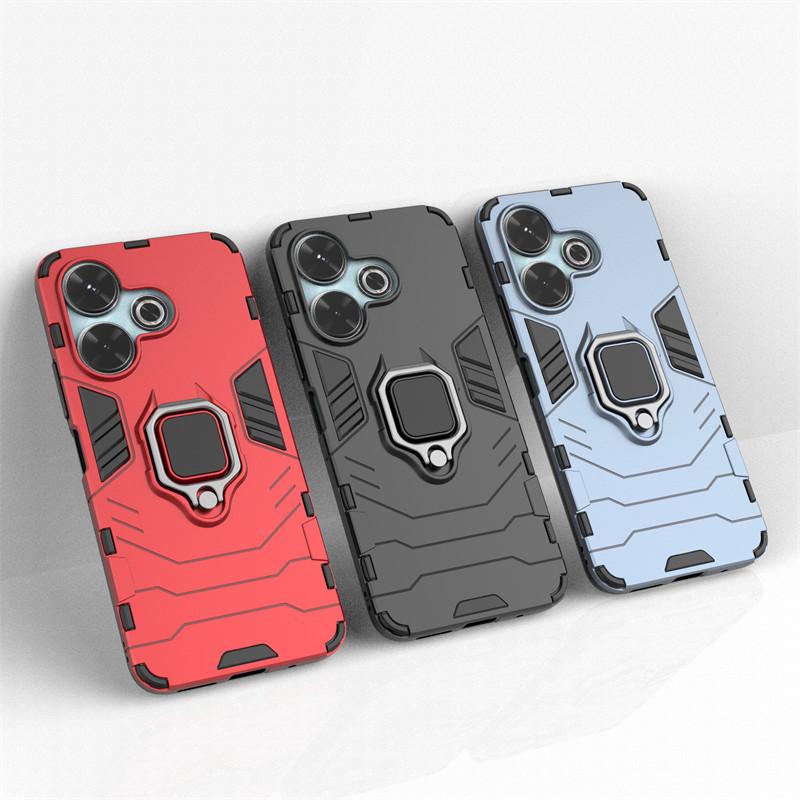 For Xiaomi Redmi 13x Case Xiaomi Redmi 13x Cover Shockproof Armor PC Silicone Stand Holder Phone Back Cover For Xiaomi Redmi 13x